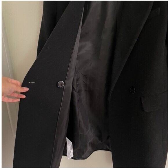 Mango Pea Coat Women’s Small Black Wool Blend Dali Winter Coat Pockets - Picture 6 of 8